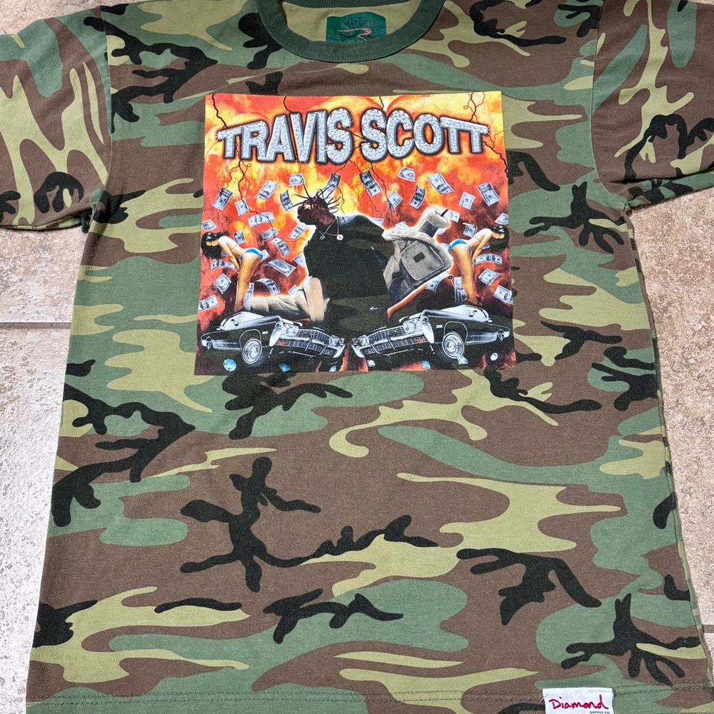Diamond Supply Co. Travis Scott Camo Shirt Green Men’s Large